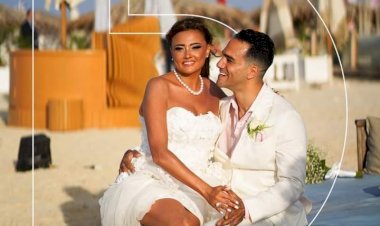 بعد قصة حب.. بشرى تحتفل بزواجها على شاطئ البحر