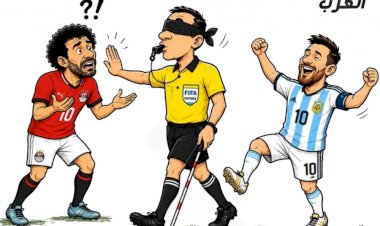 كاريكاتير العرب مباشر.. جدل تحكيمي يشعل مواجهة مصر والأرجنتين