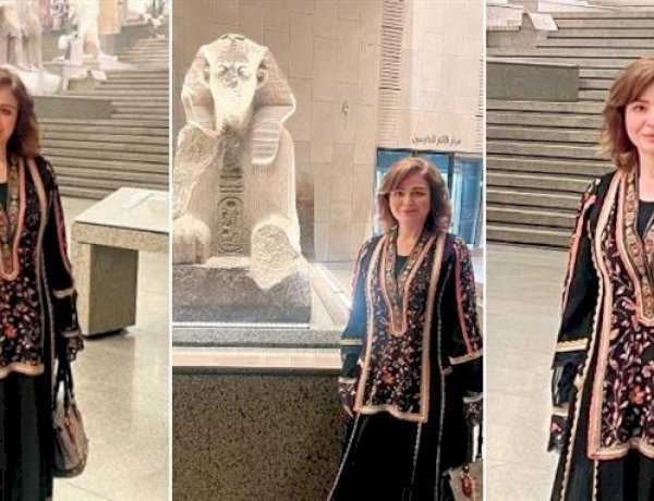 إلهام شاهين تتألق في المتحف المصري الكبير: «فخورة بمصريتي في كل زيارة»
