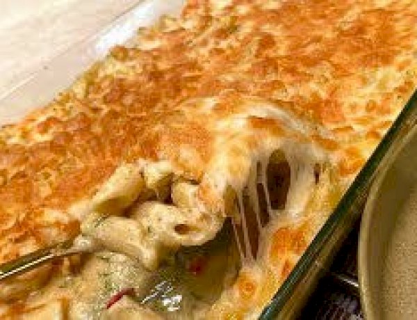 طريقة عمل صينية مكرونة بشاميل بالجمبري زي المطاعم في المنزل