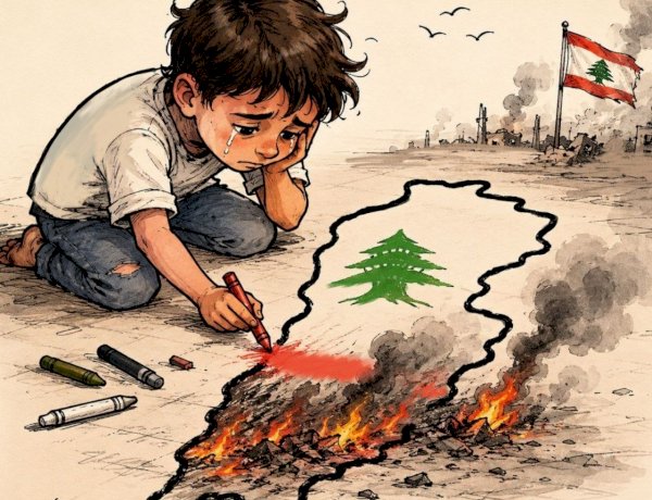 كاريكاتير العرب مباشر.. طفل يرسم ما أحرقته الحرب في جنوب لبنان