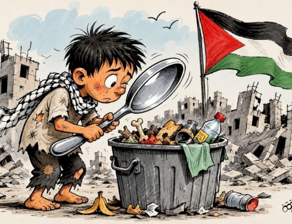 كاريكاتير  العرب مباشر .. الجوع يطارد أطفال غزة بين الركام