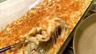 طريقة عمل صينية مكرونة بشاميل بالجمبري زي المطاعم في المنزل