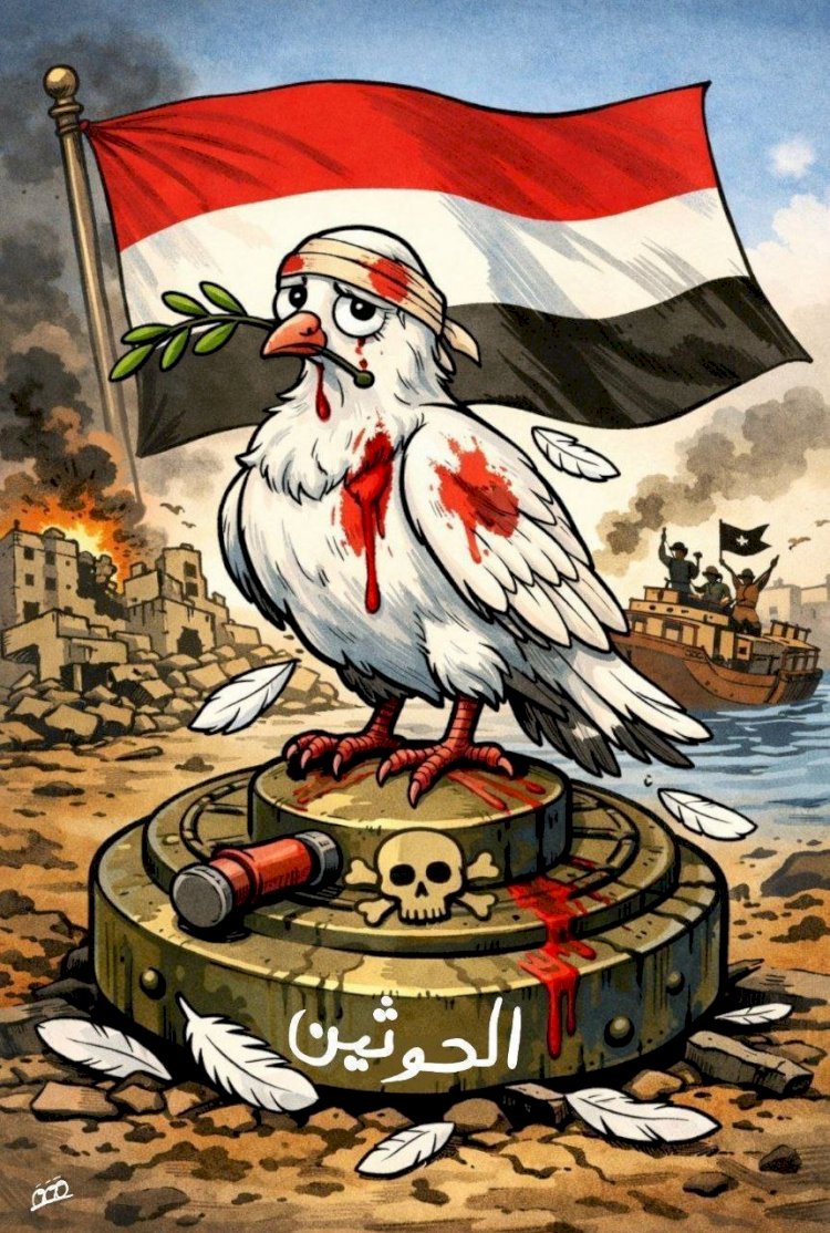 كاريكاتير العرب مباشر .. السلام ينزف فوق ألغام الحرب في اليمن